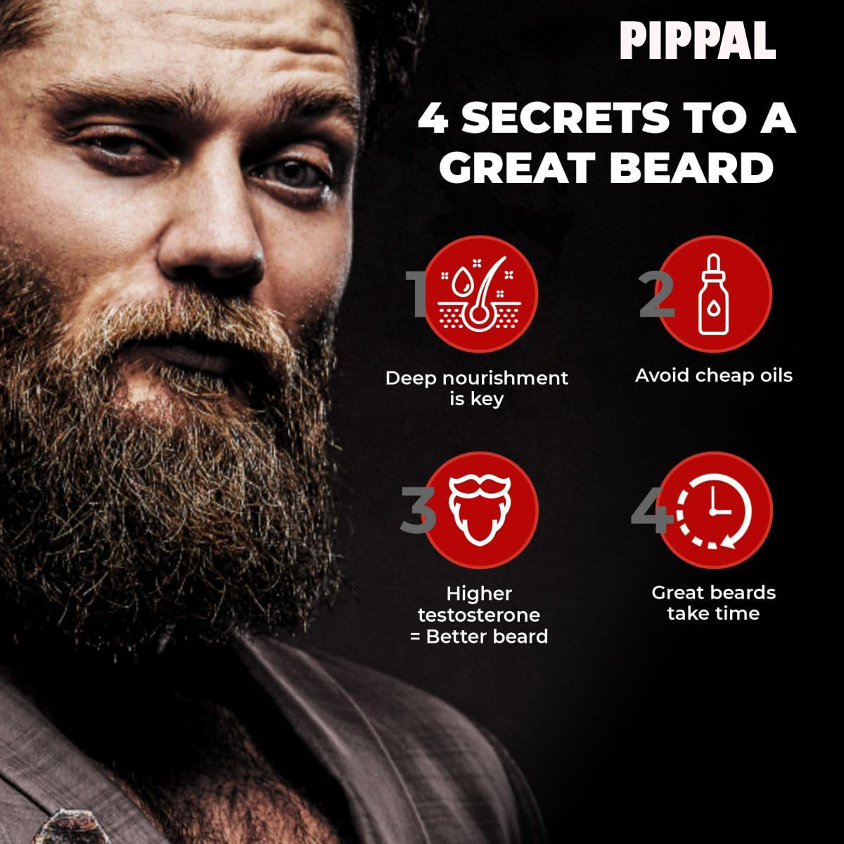 Beard & Hair Growth Oil for Stronger & Fuller Beard Hair 2X50ml