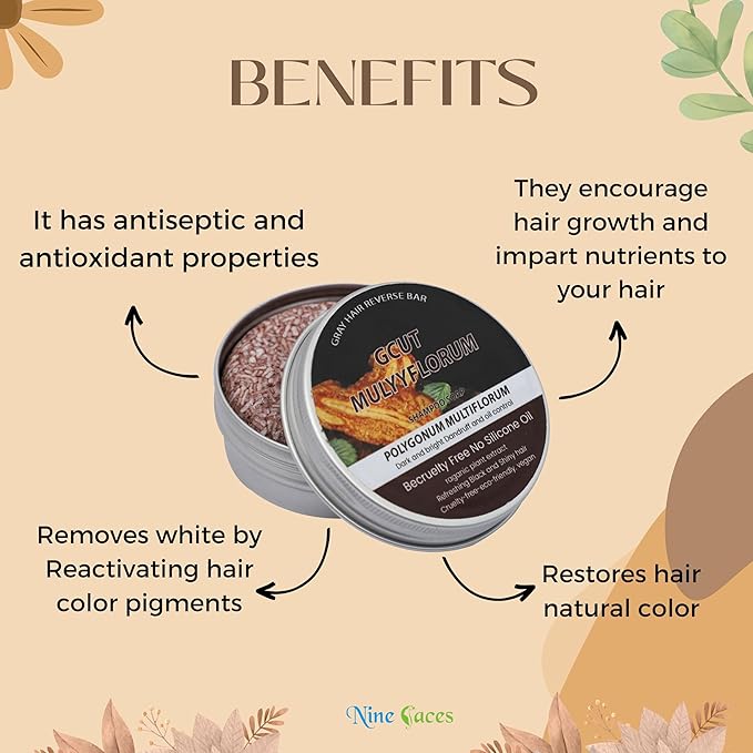 Shampoo Bar | Hair Cleansing Bar | 100% Pure, Natural Color Restoring Shampoo Bar - Revitalize, Nourish, and Shine (MULYY)