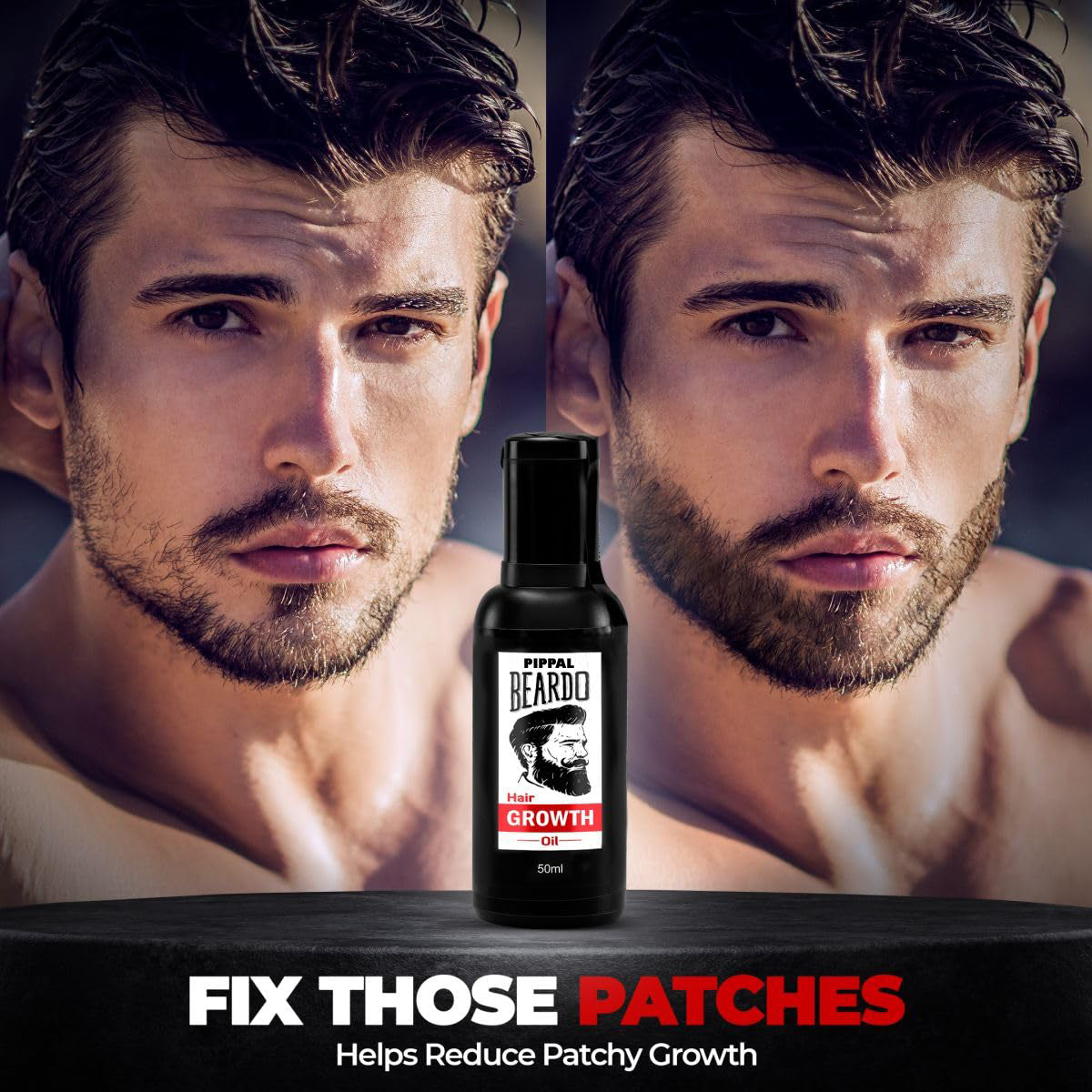 Beard & Hair Growth Oil for Stronger & Fuller Beard Hair 2X50ml